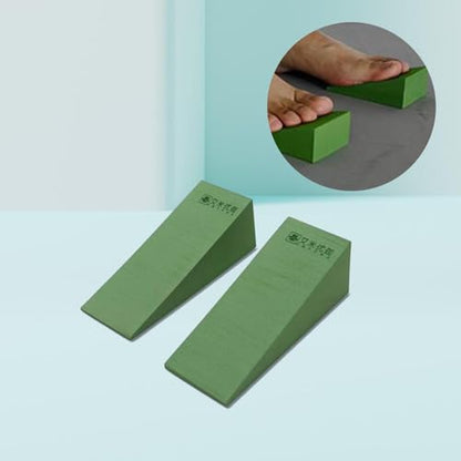 Foam Wedge Calf Stretch Slant Board (2-Pack) - EVA Foam Incline Block for Squat, Leg & Ankle Mobility Exercises