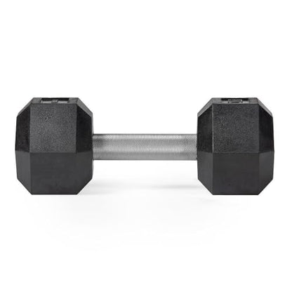 Titan Fitness Free Weights, Rubber Coated Hex Dumbbell, Straight Stainless Steel Handle, Strength Training, Full Body Workout - style: 20 pound