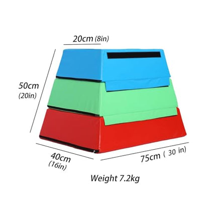 Jump Box Fitness Training Equipment Foam Enhanced Box Suitable for Stackable Soft Foam Jump Box Family Gym and Children's Exercise Jump Box - size: 75*40*20*50cm(30*16*8*20in)