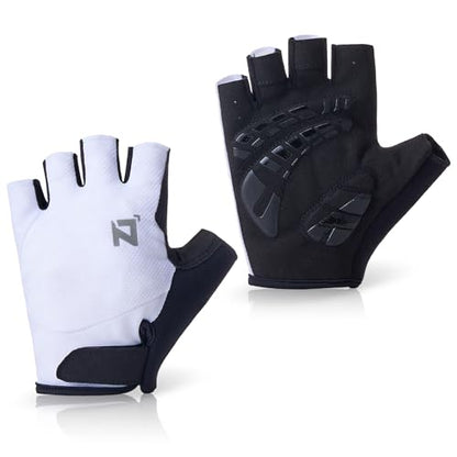 OOZi Fingerless Cycling Gloves – Breathable Bike Gloves with Shock-Absorbing Padded Palm and Silicone Grip – Road and Mountain Bicycle Gloves for Men & Women