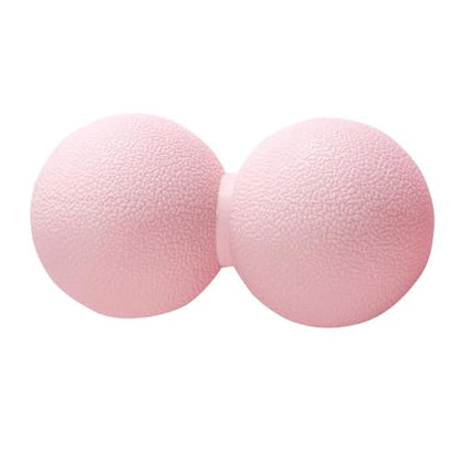 Double Lacrosse & Micro-Elastic Peanut Massage Ball - Myofascial Release Tool for Muscle, Back, Foot, and Physical Therapy, Mobility Roller for Acupressure and Relaxation (Pink)