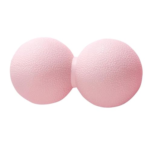 Double Lacrosse & Micro-Elastic Peanut Massage Ball - Myofascial Release Tool for Muscle, Back, Foot, and Physical Therapy, Mobility Roller for Acupressure and Relaxation (Pink)