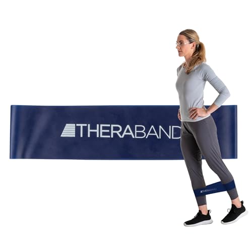 THERABAND Resistance Band Loop, Professional Latex Mini Band for Lower Pilates, Crossfit, Yoga, Stretching, Physical Therapy, Strength Training no Weights, 12 Inch, Blue, Extra Heavy, Advanced Level 1 - color: Blue - Extra Heavy, size: 12 Inch