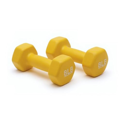 Amazon Basics Neoprene Dumbbell Hand Weights for Exercise and Muscle Toning - style: 8 Pound, Pair