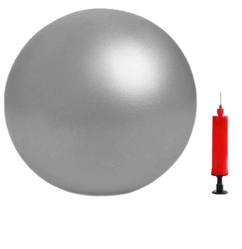 Pilates Exercise Ball for Yoga, Barre, Fitness & Physical Therapy Mini Squishy Balance Ball for Home Workouts Includes Pump for Easy Inflation - color: grey, size: 6 Inch