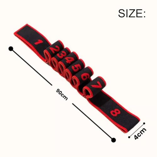 Fitness Resistance Band for Stretching and Yoga, Numbered Resistance Bands, 8 Loops Elastic Strap for Full Body Stretching Shaping, Progressive Flexibility Tool, Home Gym Gear - color: Gray