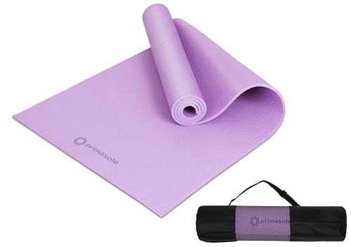 Primasole Yoga Mat with Carry Strap for Yoga Pilates Fitness and Floor Workout at Home and Gym Non-slip 9 colors - color: Quartz Purple, size: 1/3 inch