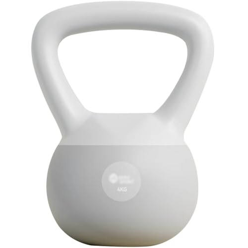Kettlebell Weights Beginner Fitness Training Soft Kettle Bells, Women's Body Shaping Dumbbell, Frosted Handle, Gym Equipment(White-grey-4kg) - color: White-grey-4kg