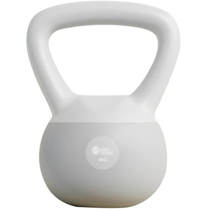 Kettlebell Weights Beginner Fitness Training Soft Kettle Bells, Women's Body Shaping Dumbbell, Frosted Handle, Gym Equipment(White-grey-4kg) - color: White-grey-4kg