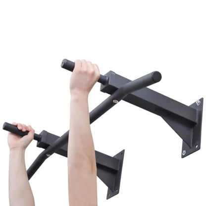 vidaXL Chinning Bar - Heavy-duty 550 lb Capacity Wall-mount Metal Pull-up/Chin-up Bar, Ideal Exercise Equipment for Home Workouts