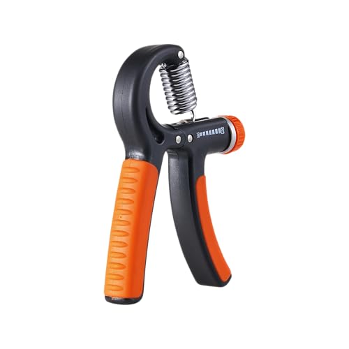 Spalding - Adjustable Hand Grip Strengthener, 22-88 lbs Resistance Hand Gripper for Forearm Wrist Finger Training, Anti Slip Ergonomic Handle Grip Trainer for Home Gym Fitness (Black/Orange)