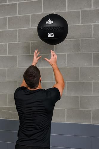 Gronk Fitness Premium Wall Ball | Non-Slip Weighted Medicine Ball | Great Wall Ball for Full Body Workouts | Perfect for Strength & Conditioning Exercises | Black - size: 18 lbs