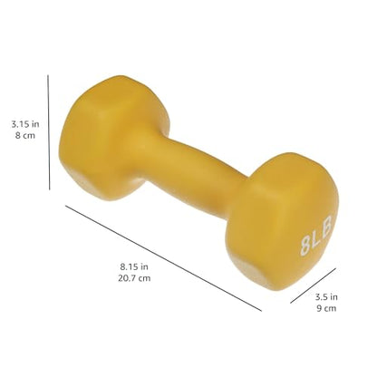 Amazon Basics Neoprene Dumbbell Hand Weights for Exercise and Muscle Toning - style: Rack with 3 Pairs (3, 5, and 8 Pound)