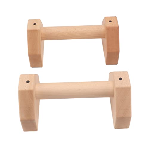 2pcs Wooden Push Up Handles, Anti Slip Pushup Bar for Floor, Beech Wood Parallettes with Silicone Pads for Calisthenics Handstand and Joint Friendly Workouts