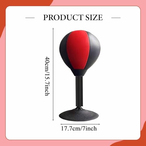 Boxing Speed Ball Suction Cup Base Punching Bag Desktop Heavy Duty PU Material Fast Reaction Agility Training Suitable for Adults Women Men Dorm Home