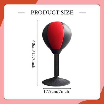 Boxing Speed Ball Suction Cup Base Punching Bag Desktop Heavy Duty PU Material Fast Reaction Agility Training Suitable for Adults Women Men Dorm Home
