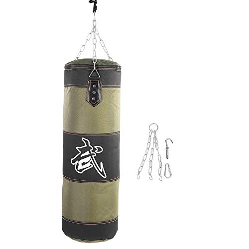 Bnineteenteam Heavy Punching Bag,Training Boxing Bag with Chain for Adults Men Women(Empty) - color: Green, size: 80 cm