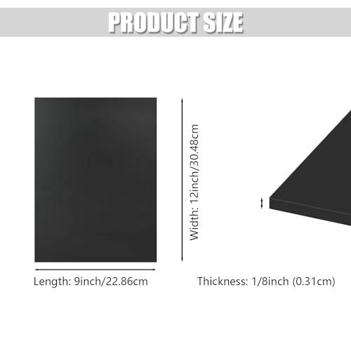 1/8 x 9 x 12 Inches Silicone Rubber Sheet, 60A Durometer Silicone Mat - size: 9 x 12x1/8”, style: Black, No Adhesive