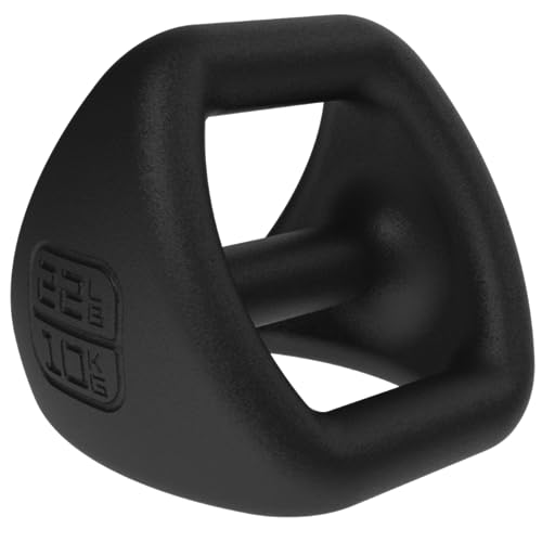 TRX YBell Pro Series 3-in-1 Dumbbell, Kettlebell and Push Up Stand Workout Equipment | Commercial Grade Powder Coated Surface | Perfect for Strength Training & Conditioning Workouts - size: 22 lbs