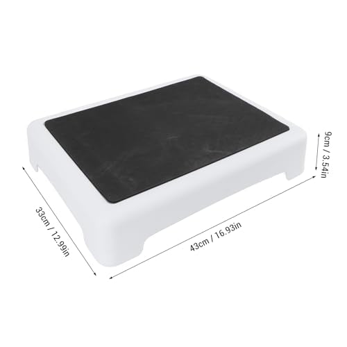 Short Step Stool,Bath Shower Step Stool,Non Slip Step Platform,Portable Step Riser with Anti Slip Mat,for Car, Bed, Door, Stair, Bathroom, White Gray