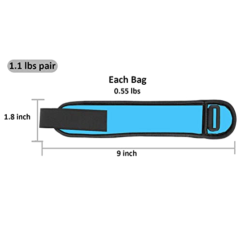 Pesas de Tobillo/Muñeca, Pesas de Puño de Mano de Brazo de Pierna Pequeña para Mujeres y Niños, Equipo de Ejercicio con Correas Ajustables para Gimnasio, Caminar, Trotar, Aeróbicos (1 Par) - color: 1.1 lb, Blue
