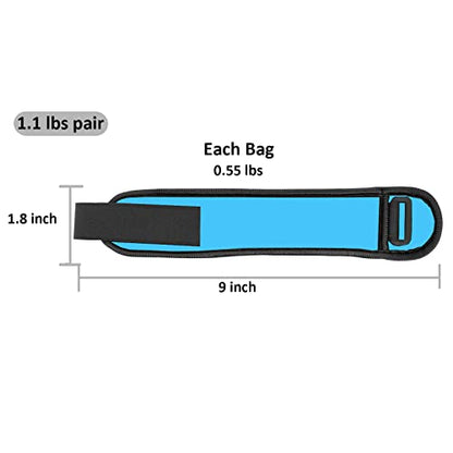 Pesas de Tobillo/Muñeca, Pesas de Puño de Mano de Brazo de Pierna Pequeña para Mujeres y Niños, Equipo de Ejercicio con Correas Ajustables para Gimnasio, Caminar, Trotar, Aeróbicos (1 Par) - color: 1.1 lb, Blue