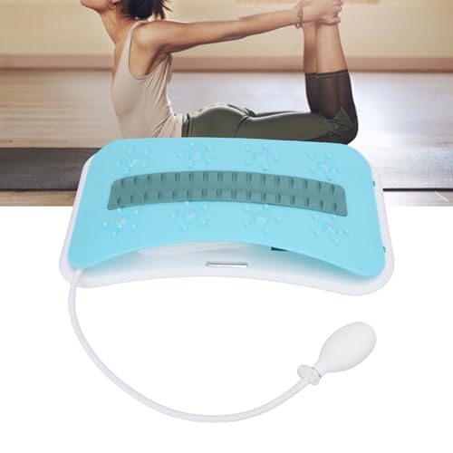 Back Stretcher, Adjustable Height Lumbar Traction Device with Manual Air Pump and Lightweight Design for Home Office Gym Users