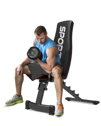 Foldable Weight Bench - Adjustable Incline Decline Workout Bench for Home Gym, Multi-Purpose Bench Press & Full Body Workout Equipment with High Weight Capacity & Compact Storage, Black