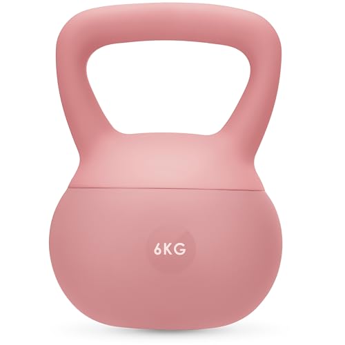 4kg Soft Kettlebell for Women, Non-Slip PVC Coated Home Fitness Weight for Pilates, Strength Training & Full-Body Workouts (Pink) - color: Rose, size: 6 kg