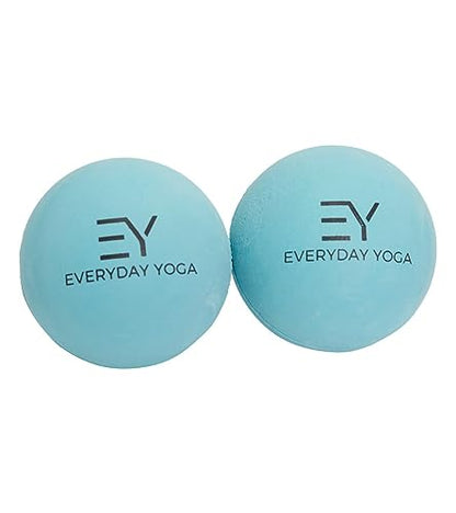 Everyday Yoga 2.5 Inch Massage Therapy Ball Set with Tote Bag - Aqua