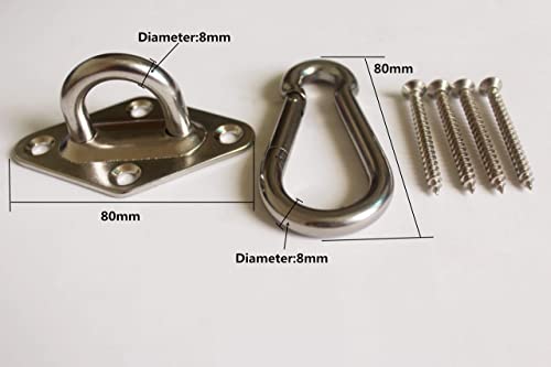1000 lb Capacity Heavy Duty Hammock Hanging kit Ultra Durable Hooks Carabiners for Hammock Stand Hammocks Swing Chair,Multiple Indoor Outdoor Suspension Ceiling Hooks