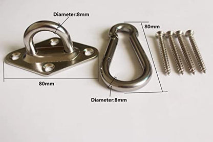 1000 lb Capacity Heavy Duty Hammock Hanging kit Ultra Durable Hooks Carabiners for Hammock Stand Hammocks Swing Chair,Multiple Indoor Outdoor Suspension Ceiling Hooks