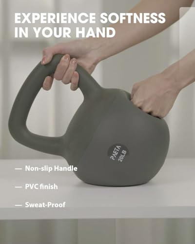 PAETA Soft Kettlebell for Home Fitness – Anti-Slip Grip & Wide Handle Design,Soft Kettlebell Set, Gentle Floor-Friendly Impact – 10lbs, 15lbs, 20lbs, for Home Functional Training - color: 20lbs Green