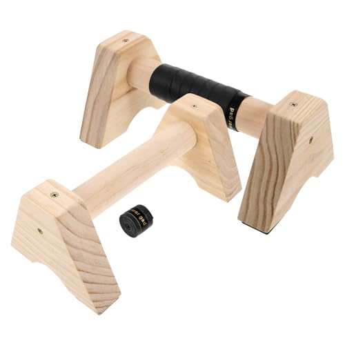 Wooden Push up Bars Pair 30cm Beech Wood Non-slip Exercise Handles Fitness Parallettes for Calisthenics Home Gym Training Men Women