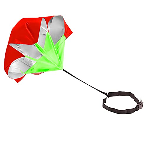 Resistance Parachute Running Umbrella, Speed Training Resistance Parachute with Adjustable Belt, Sprint Training Chute, for Explosive Power Training(Color:Red)