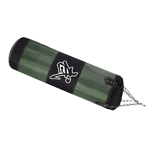 Empty Training Boxing Sandbag, Fitness Sandbags, Oxford Cloth Material, with Zipper, for Exercise(Green, 100cm)