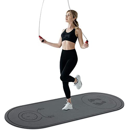 Jump Rope Mat 71"/63"x24" Larger Non-Slip Indoor Outdoor Exercise Fitness Mat, High-Density Workout Shock Absorption for Home Gym Flooring Concrete Jumping Rope