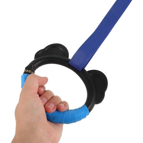 Healeved ’s Gymnastic Rings Set with Adjustable Straps, Plastic Pull-up Workout Hanging Circles for Home Fitness Training, 2 Pairs (1m Blue and Red)