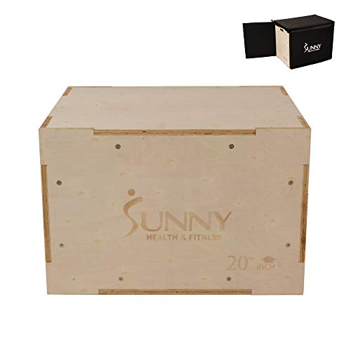 Sunny Health & Fitness Foam Plyo Box with Adjustable Heights and High Weight Capacity - style: 30" Max - Wood