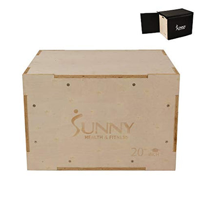 Sunny Health & Fitness Foam Plyo Box with Adjustable Heights and High Weight Capacity - style: 30" Max - Wood