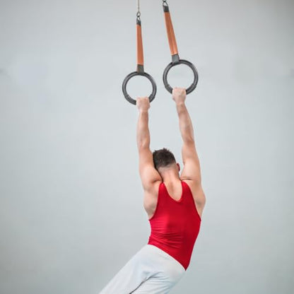 TOYANDONA ABS Gymnastic Rings 1 Pair Black for Home Fitness Workouts
