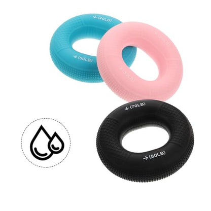 3Pcs Hand Grip Strength Trainer Multi-resistance Forearm Exerciser Rings for Grip and Finger Strength Portable Practical Hand Training Tool