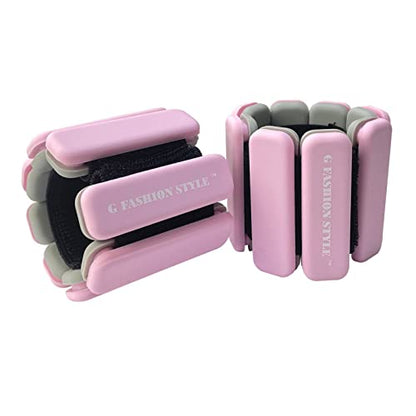Wearable Wrist & Ankle Weights, Set of 2 (1 LB ea.), Adjustable Arm Weights Set, Weight Loss Bracelet, For Running, Walking, Jogging, Jumping, Yoga, Dance, Pilates, Aerobics, Strength Training, Women/Man. - color: Pink