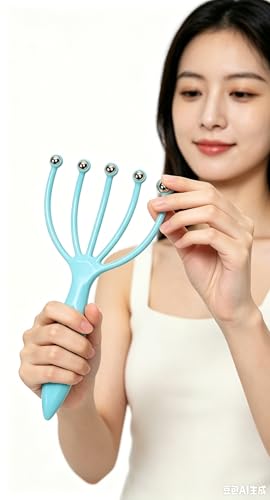 Ryoma Scalp Massager, Protable Hand Held SPA Head Massager for Deep Relaxation & Stress Reduction in The Office Home SPA Father's Day and Mother's Day Gifts Pink+Blue(2-Pack)