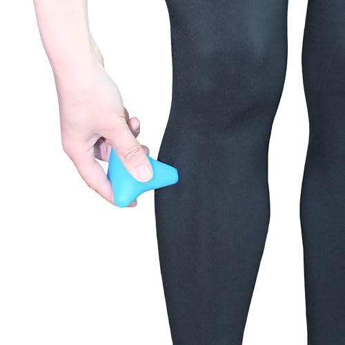 Manual Trigger Point Massage Tool. Small Massager Ball for Deep Tissue Myofascial Release Physical Therapy Foot Plantar Fasciitis Pain Relief Muscle Knot Psoas Hip Flexor Iliacus Release 3×2.6″(Blue) - color: Blue