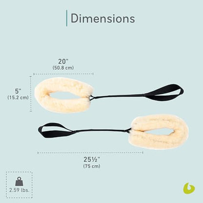 Balanced Body Cadillac Trapeze Table Cotton Web Straps with Fuzzies, Pilates Equipment Accessory, Pair - size: Cotton Straps with Fuzzies