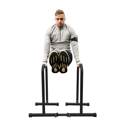 Pull Up Bar Station, Triangular 440LBS Stable Pull Up Dip Station for Home Gym, Adjustable Height Strength Training Equipment with Parallel Bars | FED Fitness