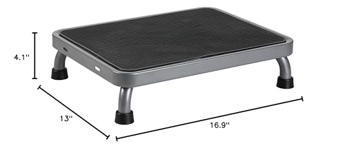 Heavy-Duty One Step Stool with Carry Handle – 4.1" Low Foot Stool, Non-Slip Rubber Platform, 500lb Capacity – Portable Safety Step Stools for Adults, Seniors, Bathroom, Bed, SUV, 17"x13"