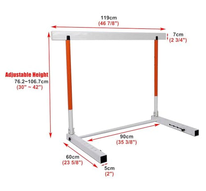 Portable Folding Adult Kid Hurdles, Metal Track Field Hurdles for School Gym, Speed Agility Obstacle Training Tool, 30"-42" Tall Adjustable Hurdle