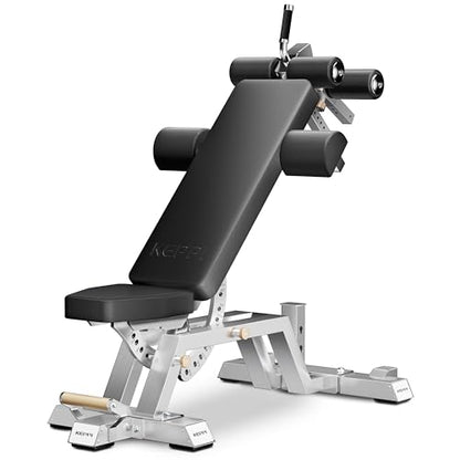 Keppi Fitness Bench6000 Weight Bench, Commercial Grade FID Workout Bench - color: Stainless